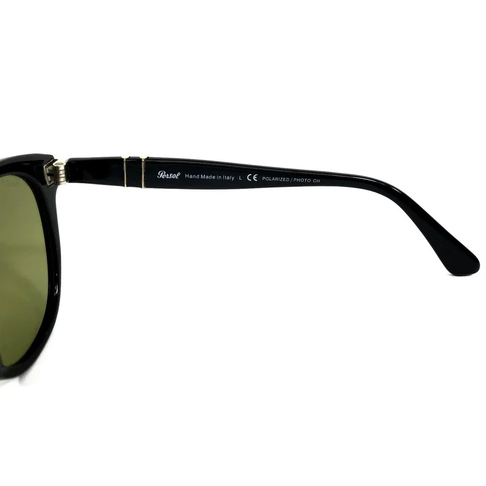 Persol Sunglasses 2990-S 95/83 Shiny Black Frames w Green Polarized Photochromic